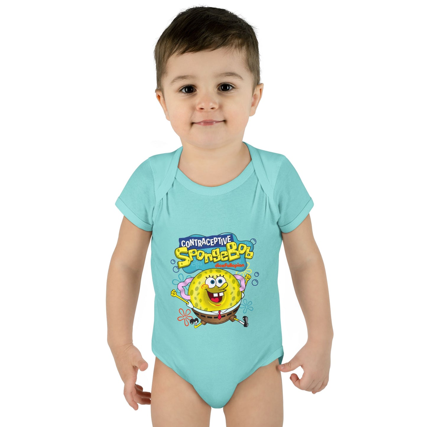DK196: Contraceptive SpongeBob - Infant Sized Onsie