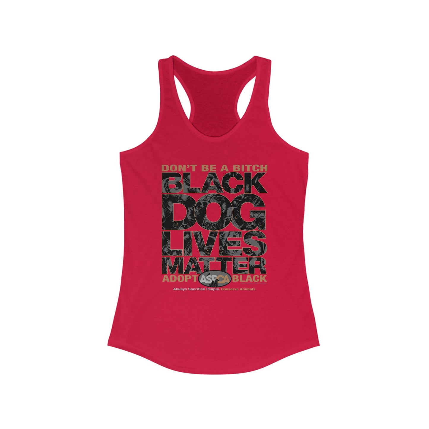 DK219: ASPCA (Black Dog Edition) - Ladies Raceback Tank
