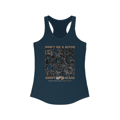 DK219: ASPCA (Black Dog Edition) - Ladies Raceback Tank