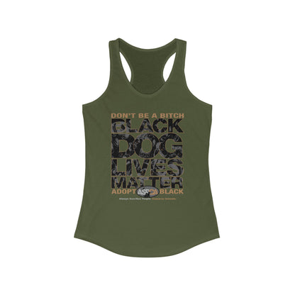 DK219: ASPCA (Black Dog Edition) - Ladies Raceback Tank