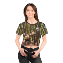 Load image into Gallery viewer, Moose Lodge 2427 - Woodlands Moose - Women&#39;s All-Over-Print Crop Tee
