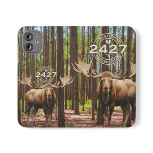 Moose Lodge 2427 - Woodlands Moose - Flip Organizational Phone Cases (Select Phone Models)