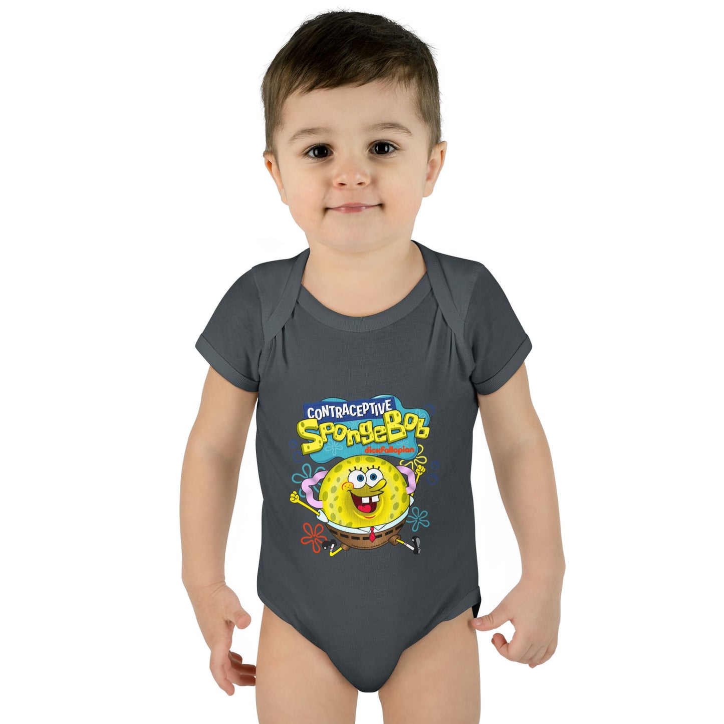 DK196: Contraceptive SpongeBob - Infant Sized Onsie