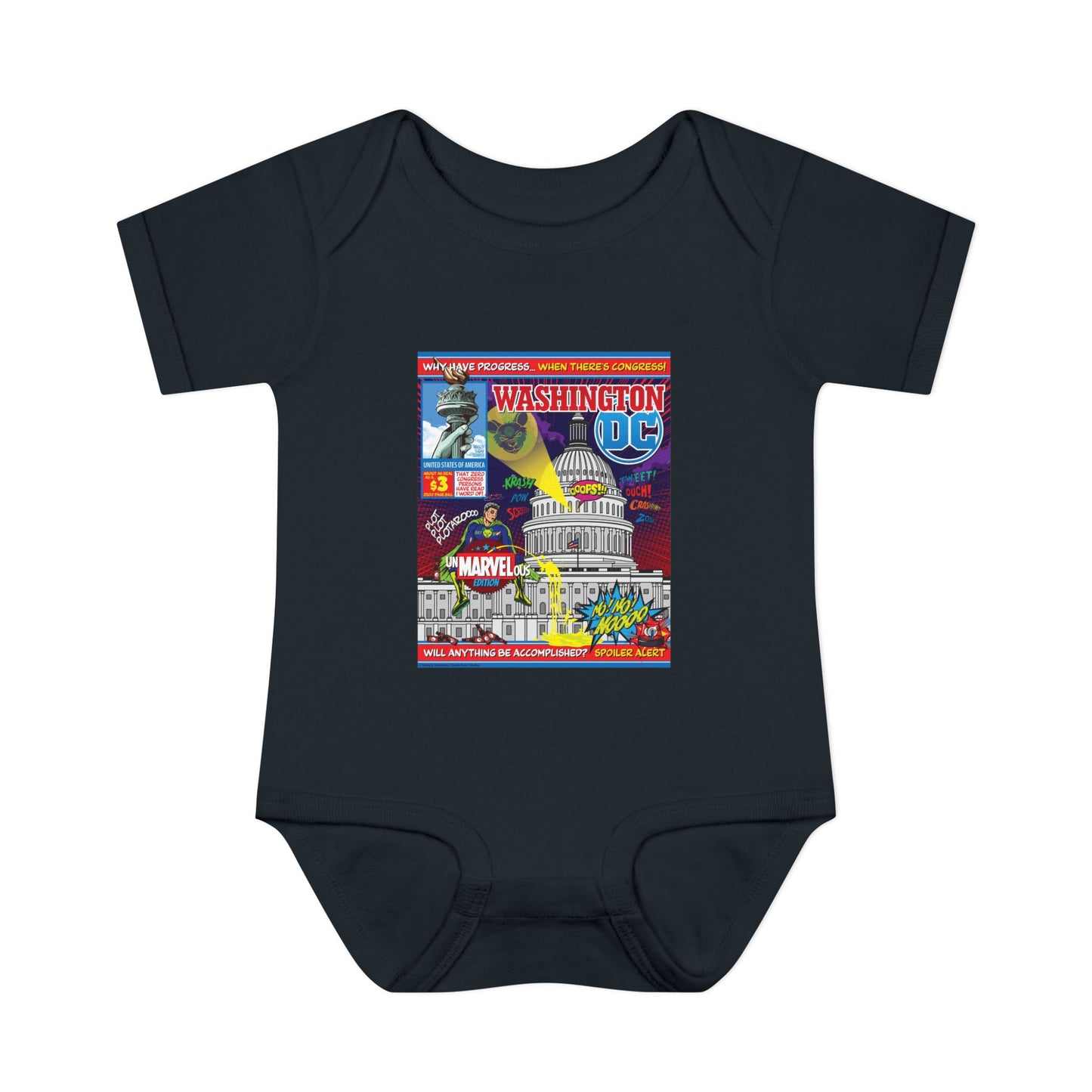 DK149: UnMARVELousington D.C. - Infant Sized Onsie