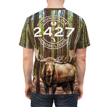 Load image into Gallery viewer, Moose Lodge 2427 - Woodlands Moose - Unisex Cut &amp; Sew All-Over-Print Tee
