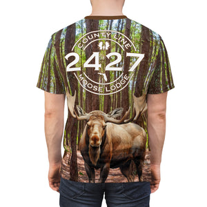 Moose Lodge 2427 - Woodlands Moose - Unisex Cut & Sew All-Over-Print Tee