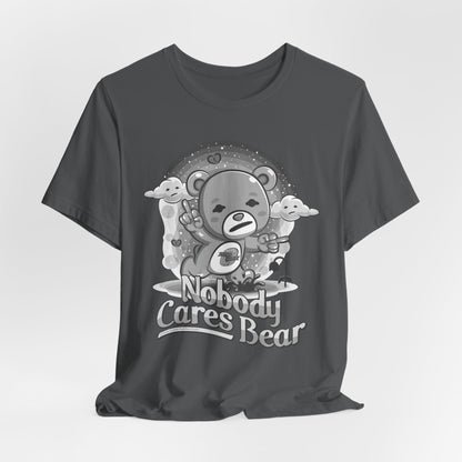 DK227: Nobody Cares Bear - Unisex S/S T-Shirt
