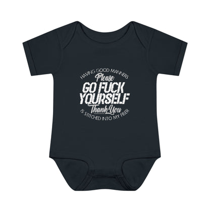 DK90: Please & Thank You (Go Fuck Yourself) - Infant Sized Onsie