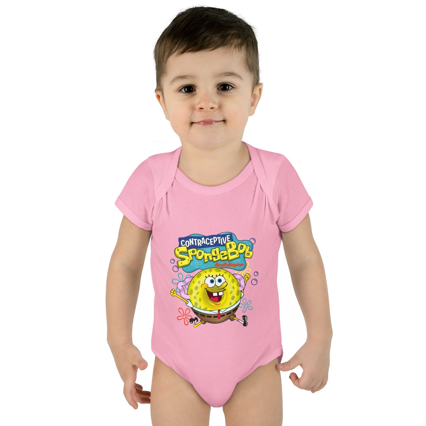 DK196: Contraceptive SpongeBob - Infant Sized Onsie