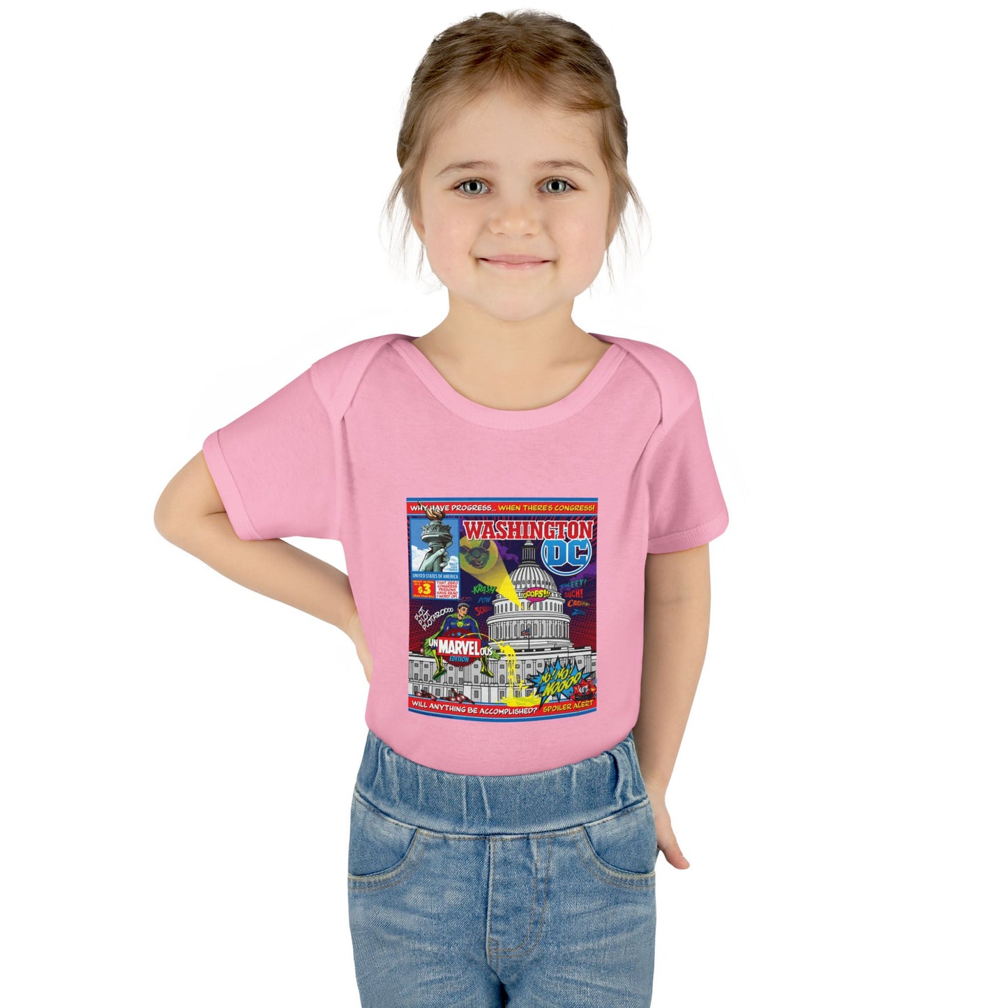 DK149: UnMARVELousington D.C. - Infant Sized Onsie
