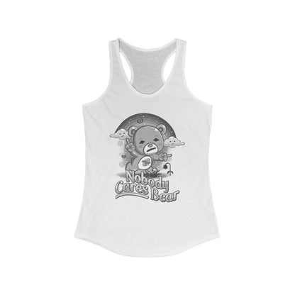 DK227: Nobody Cares Bear - Ladies Racerback Tank