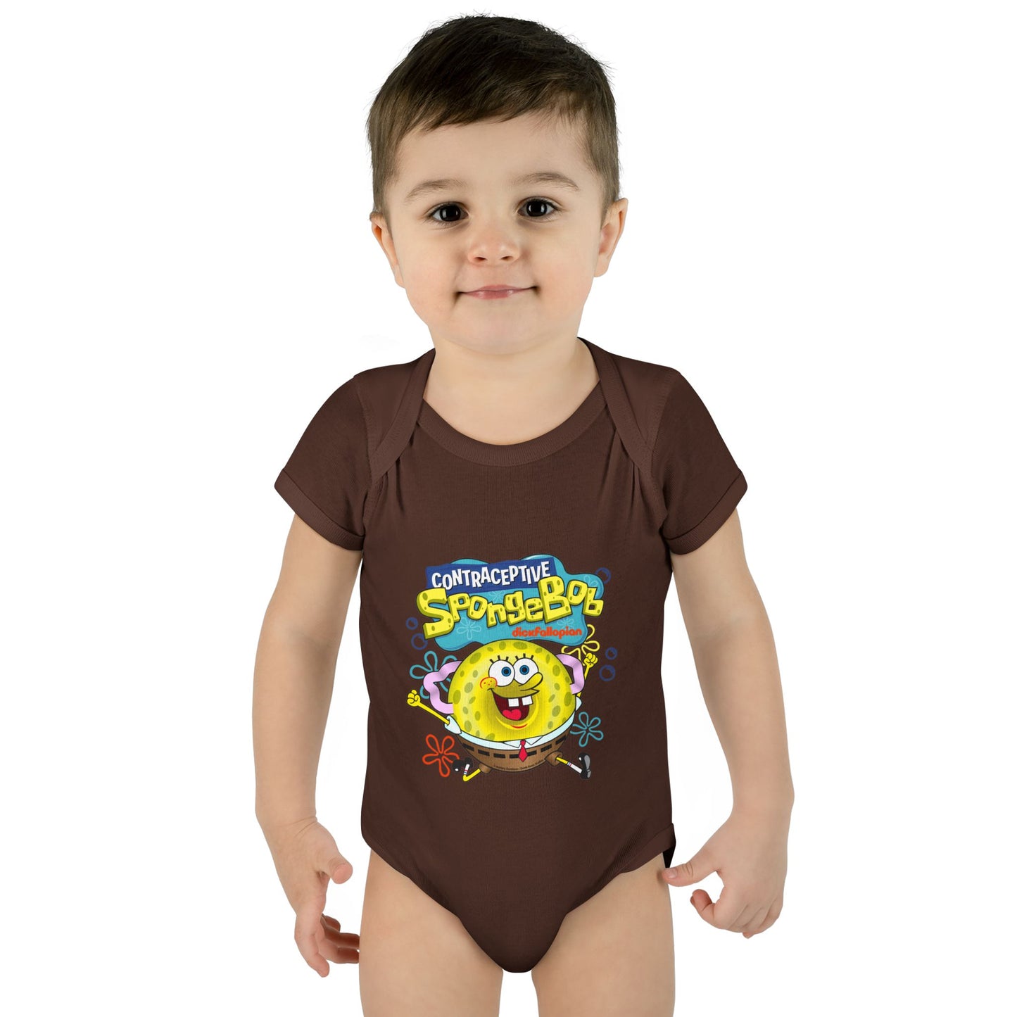 DK196: Contraceptive SpongeBob - Infant Sized Onsie