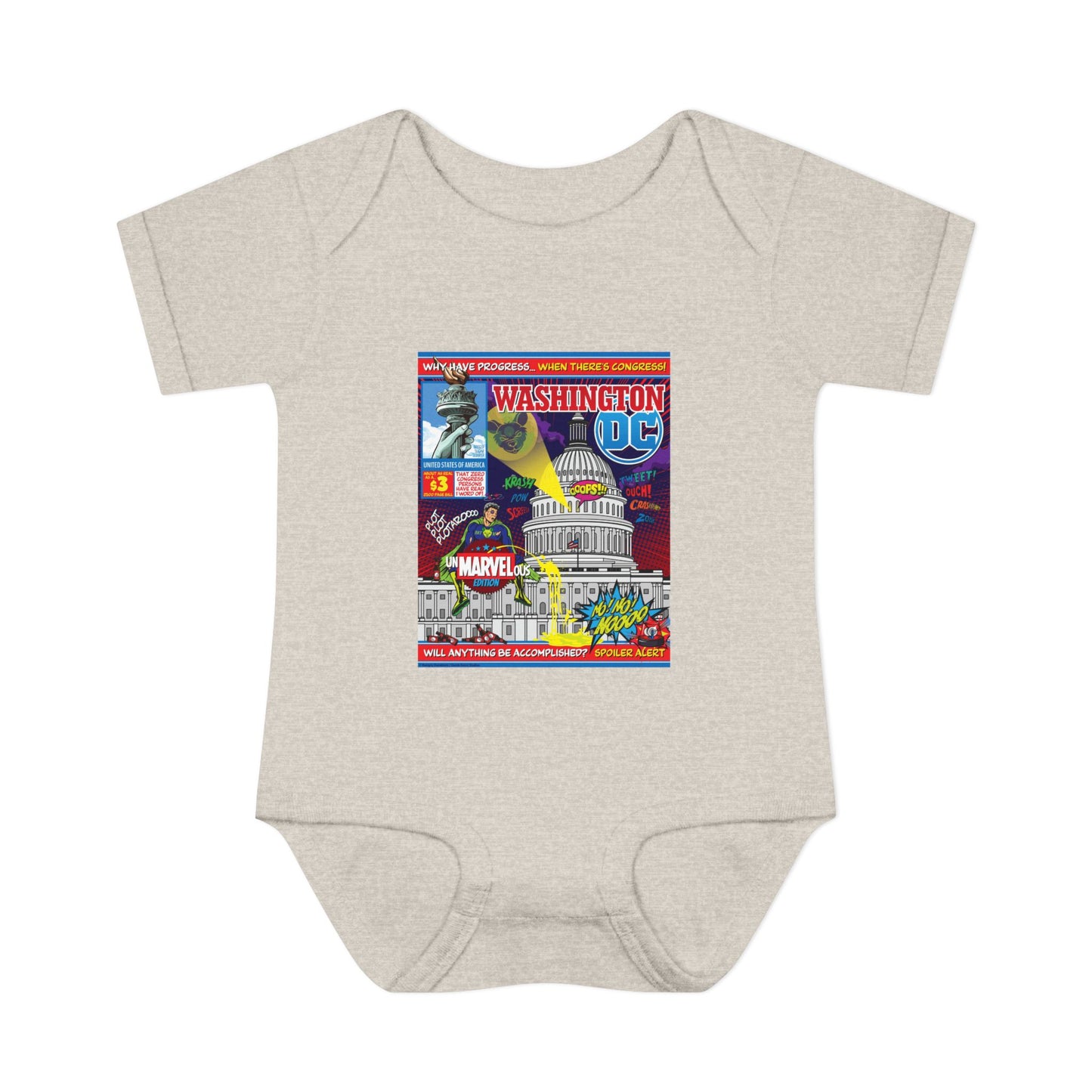 DK149: UnMARVELousington D.C. - Infant Sized Onsie