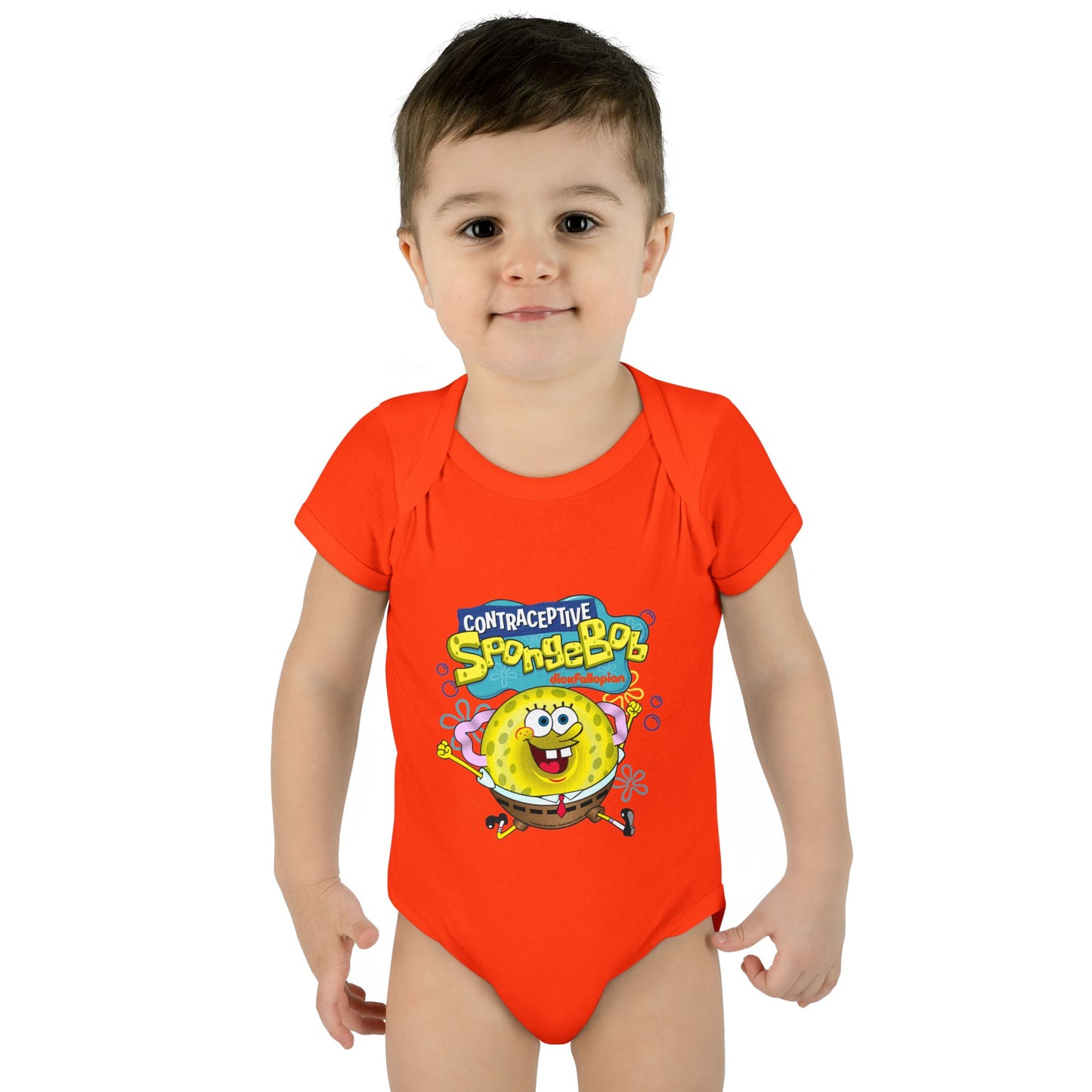 DK196: Contraceptive SpongeBob - Infant Sized Onsie