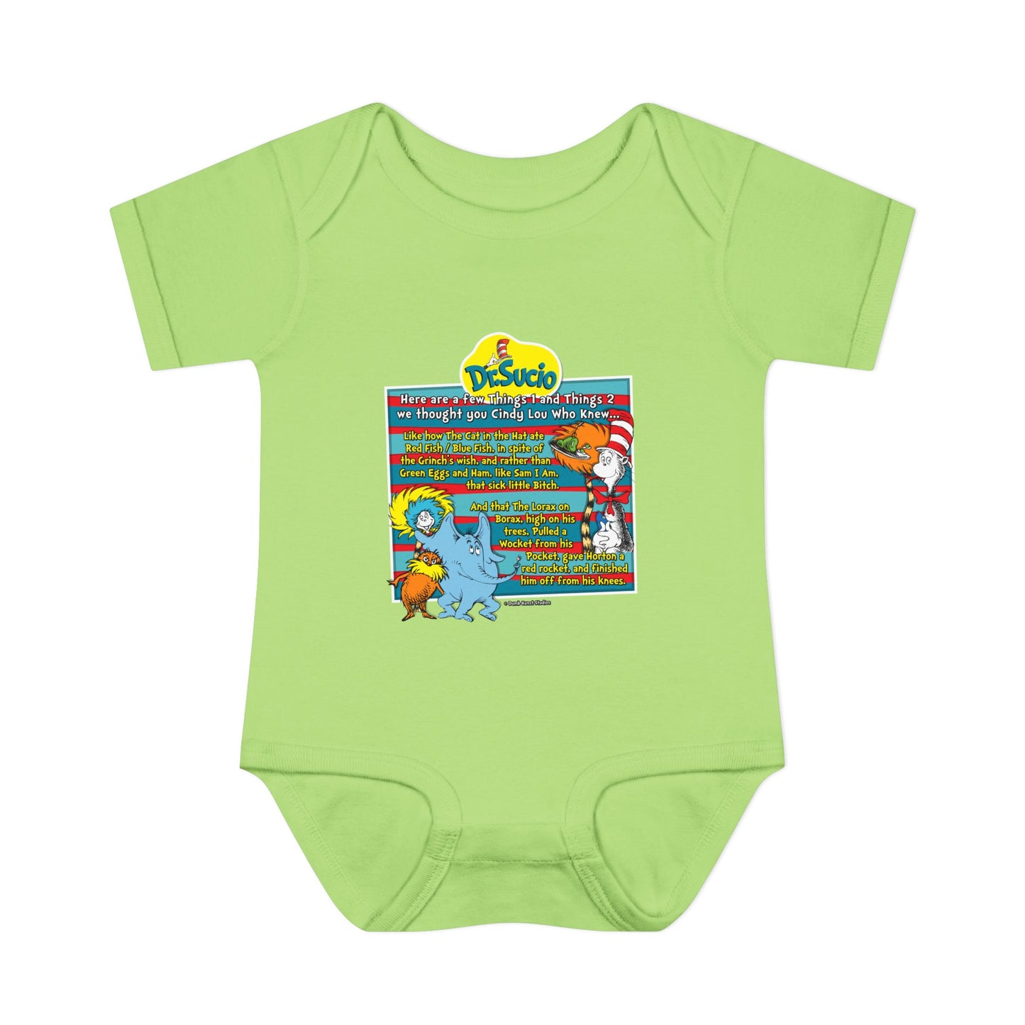 DK64: Doctored Seuss (Dirty Dr. Sucio) - Infant Sized Onsie