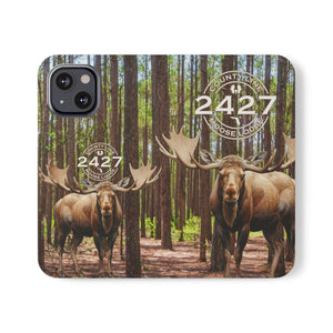 Moose Lodge 2427 - Woodlands Moose - Flip Organizational Phone Cases (Select Phone Models)