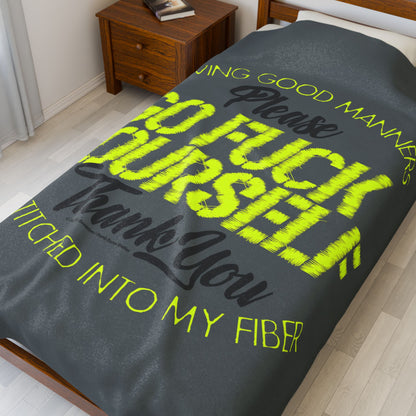DK90: Please & Thank You (Go Fuck Yourself) - Velveteen Plush Blanket