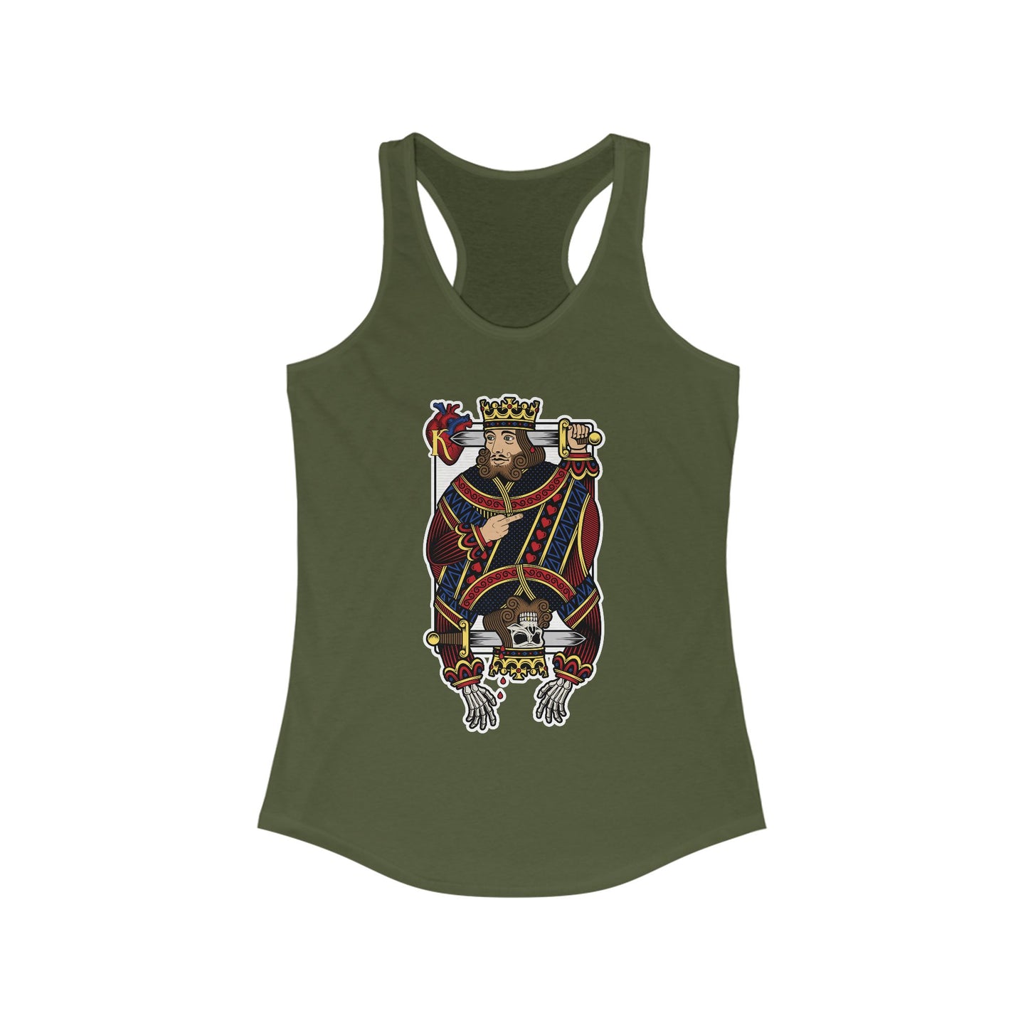 DK121: The King Is Dead (Bicycle Edition) - Ladies Racerback Tank