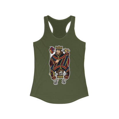 DK121: The King Is Dead (Bicycle Edition) - Ladies Racerback Tank