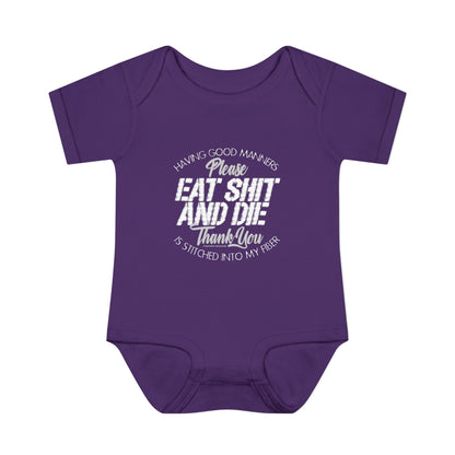 DK90: Please & Thank You (Eat Shit and Die) - Infant Sized Onsie