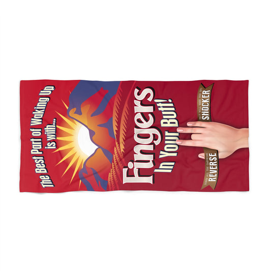DK104: The Best Part of Waking Up... - 30"x60" Beach Towel