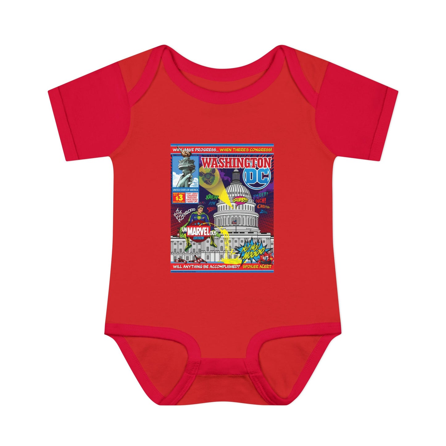 DK149: UnMARVELousington D.C. - Infant Sized Onsie