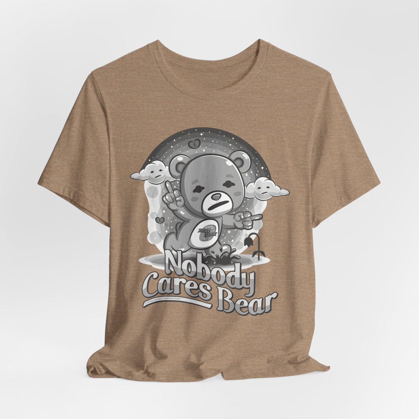 DK227: Nobody Cares Bear - Unisex S/S T-Shirt