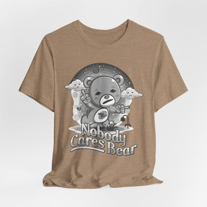 DK227: Nobody Cares Bear - Unisex S/S T-Shirt