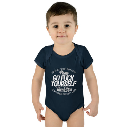 DK90: Please & Thank You (Go Fuck Yourself) - Infant Sized Onsie