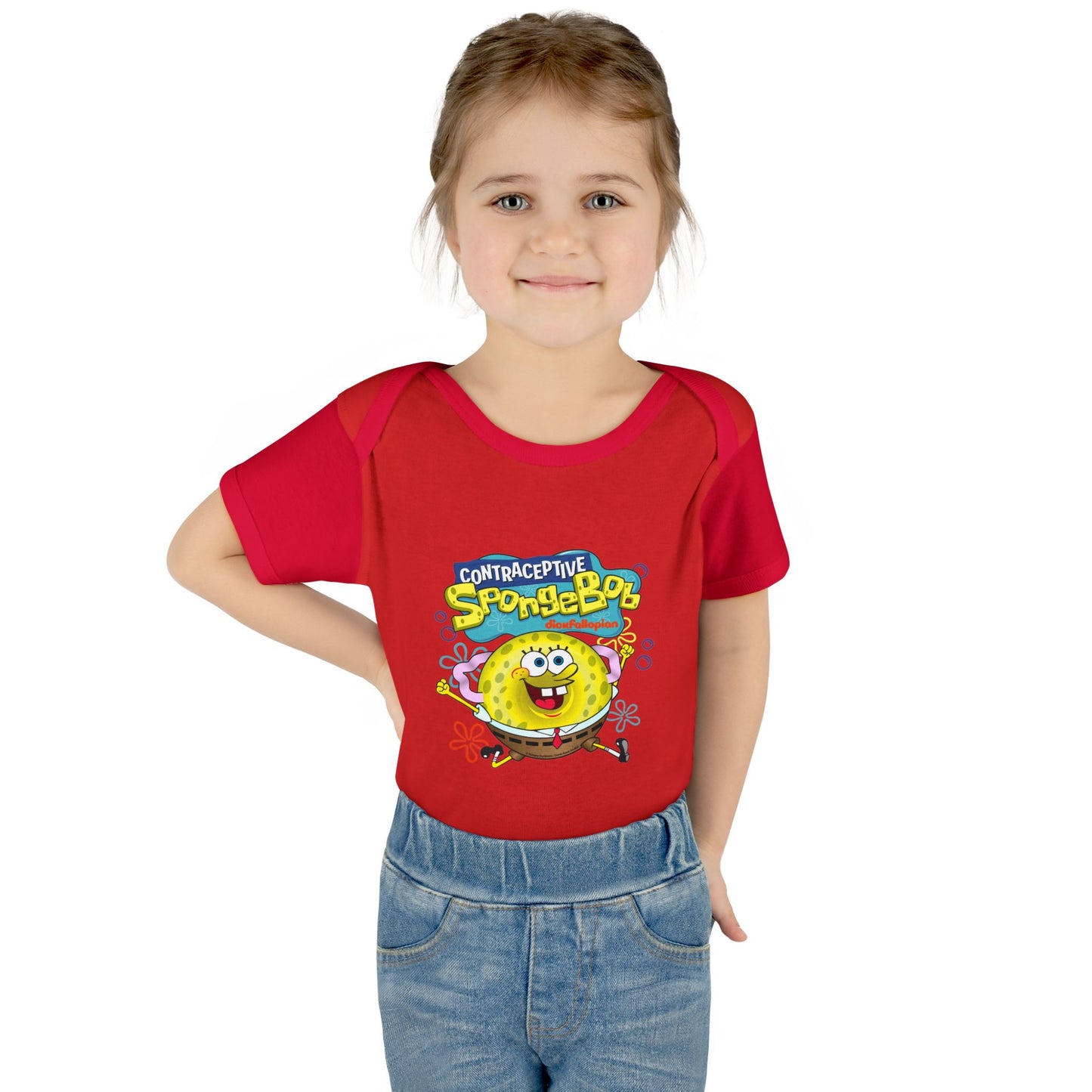 DK196: Contraceptive SpongeBob - Infant Sized Onsie