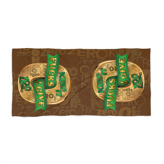 DK100: Zero Fucks To Give (Gold Edition) - 30"x60" Beach Towel