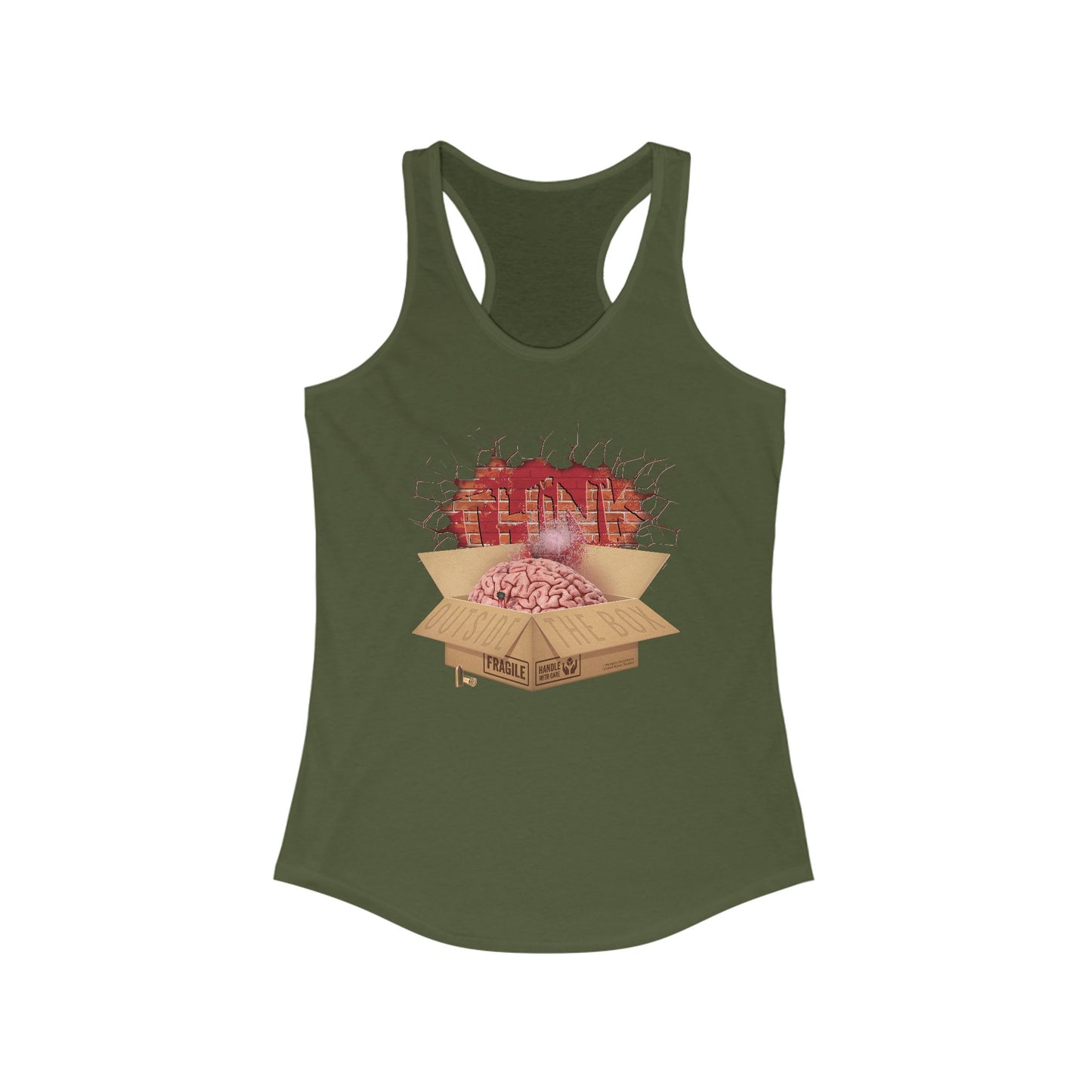 DK194: Think Outside The Box - Ladies Racerback Tank