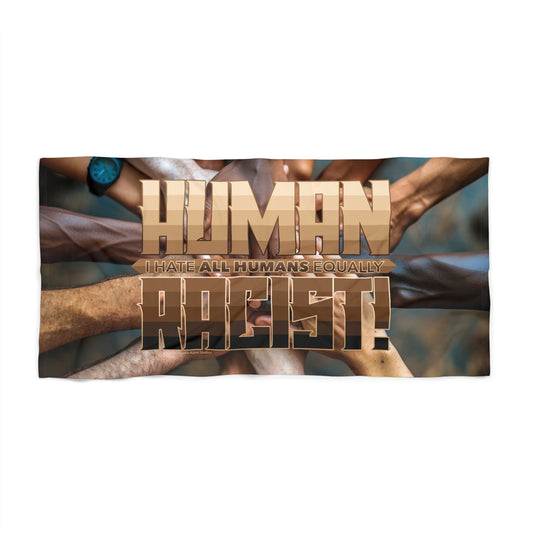 DK99: Human Racist (Tonal Edition) - 30"x60" Beach Towel