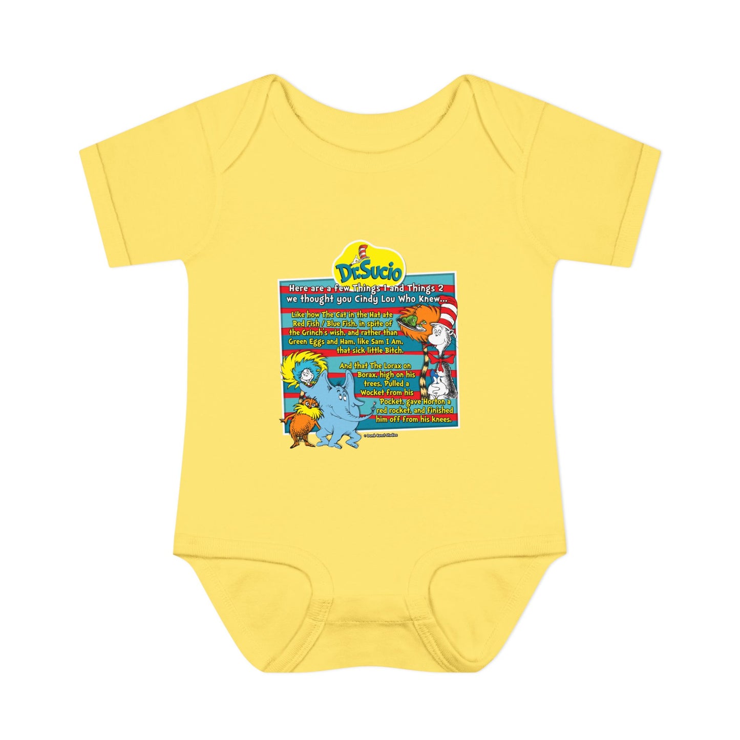 DK64: Doctored Seuss (Dirty Dr. Sucio) - Infant Sized Onsie