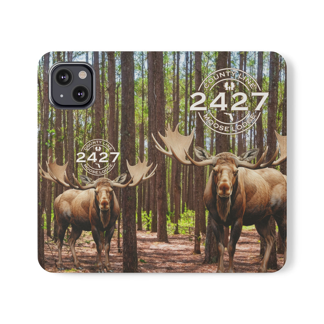 Moose Lodge 2427 - Woodlands Moose - Flip Organizational Phone Cases (Select Phone Models)