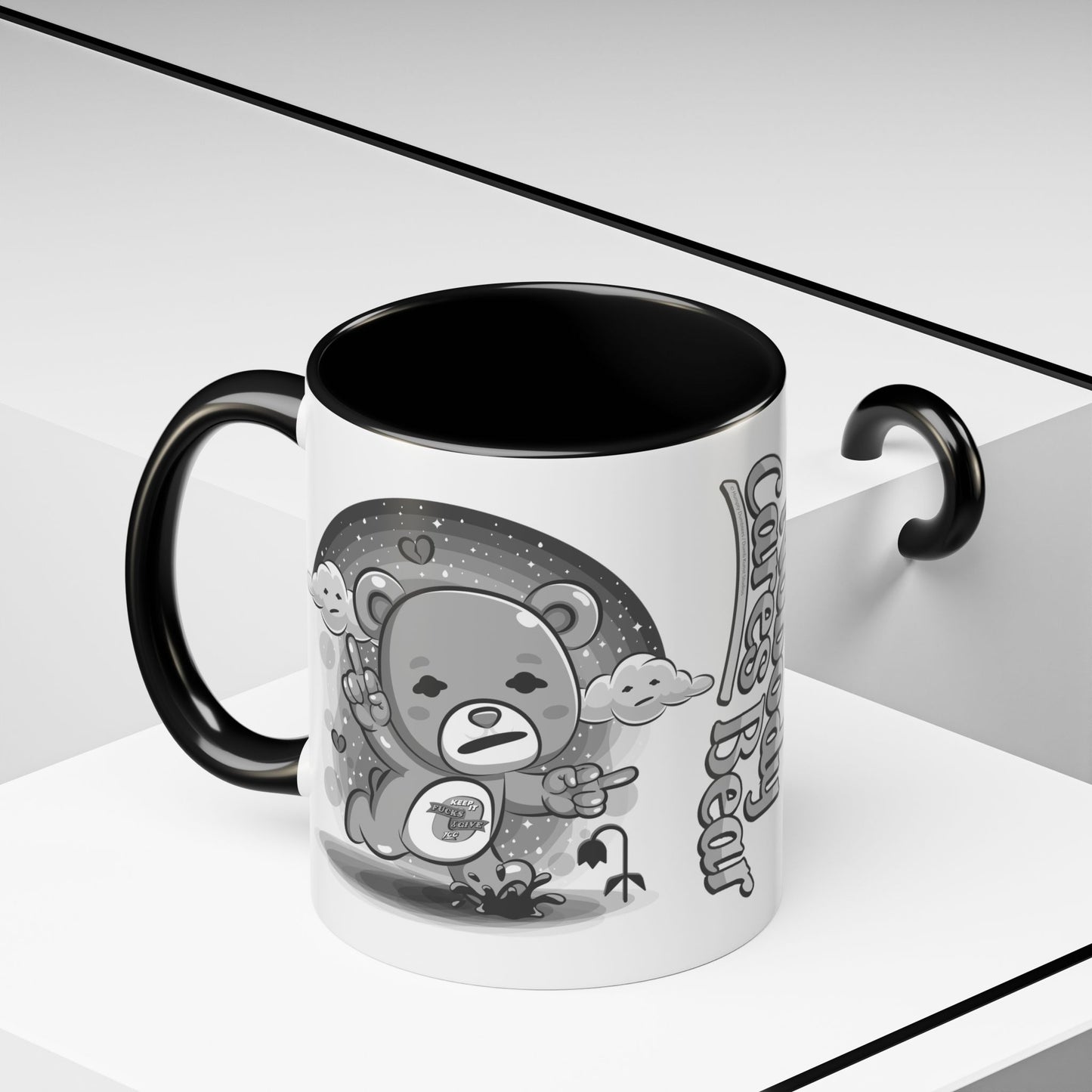 DK227: Nobody Cares Bear - Ceramic Coffee Mugs