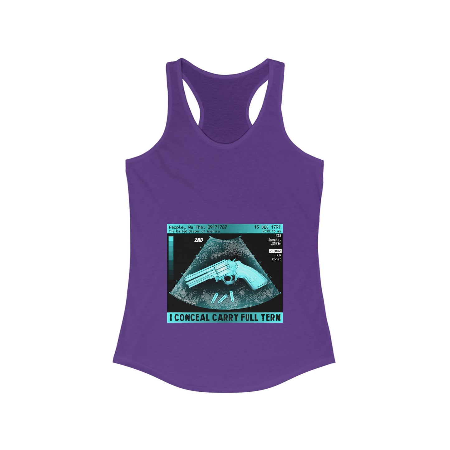 DK73: I Conceal Carry Full Term - Ladies Racerback Tank