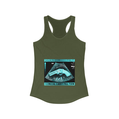 DK73: I Conceal Carry Full Term - Ladies Racerback Tank