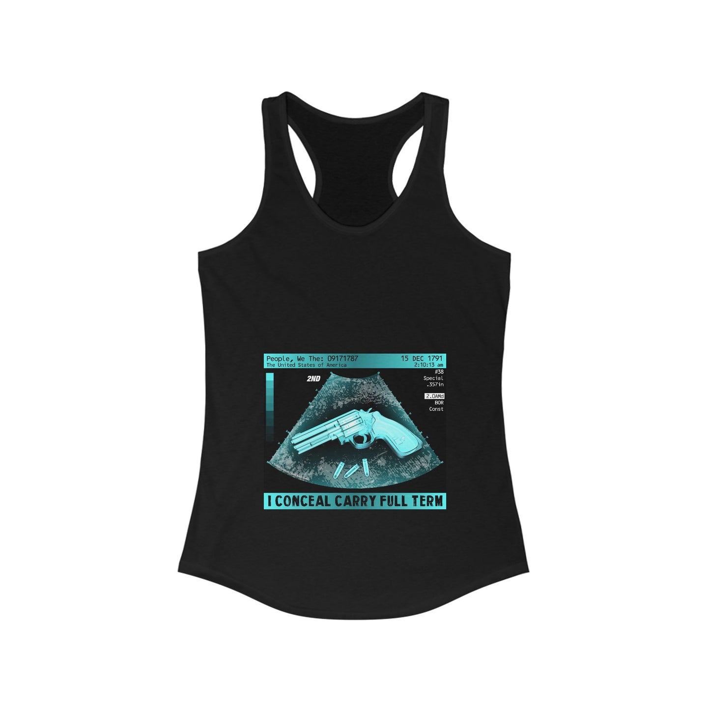 DK73: I Conceal Carry Full Term - Ladies Racerback Tank