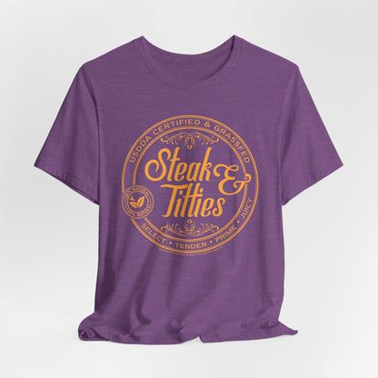DK225: Steak & Titties - Unisex S/S T-Shirt