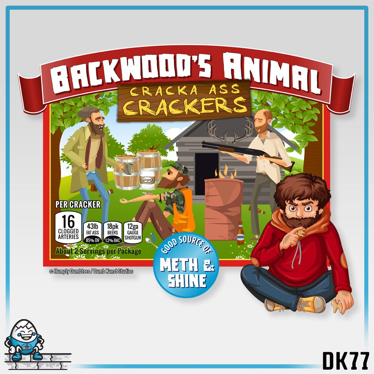 DK77: Animal Cracka' Ass Crackas - Infant Sized Onsie