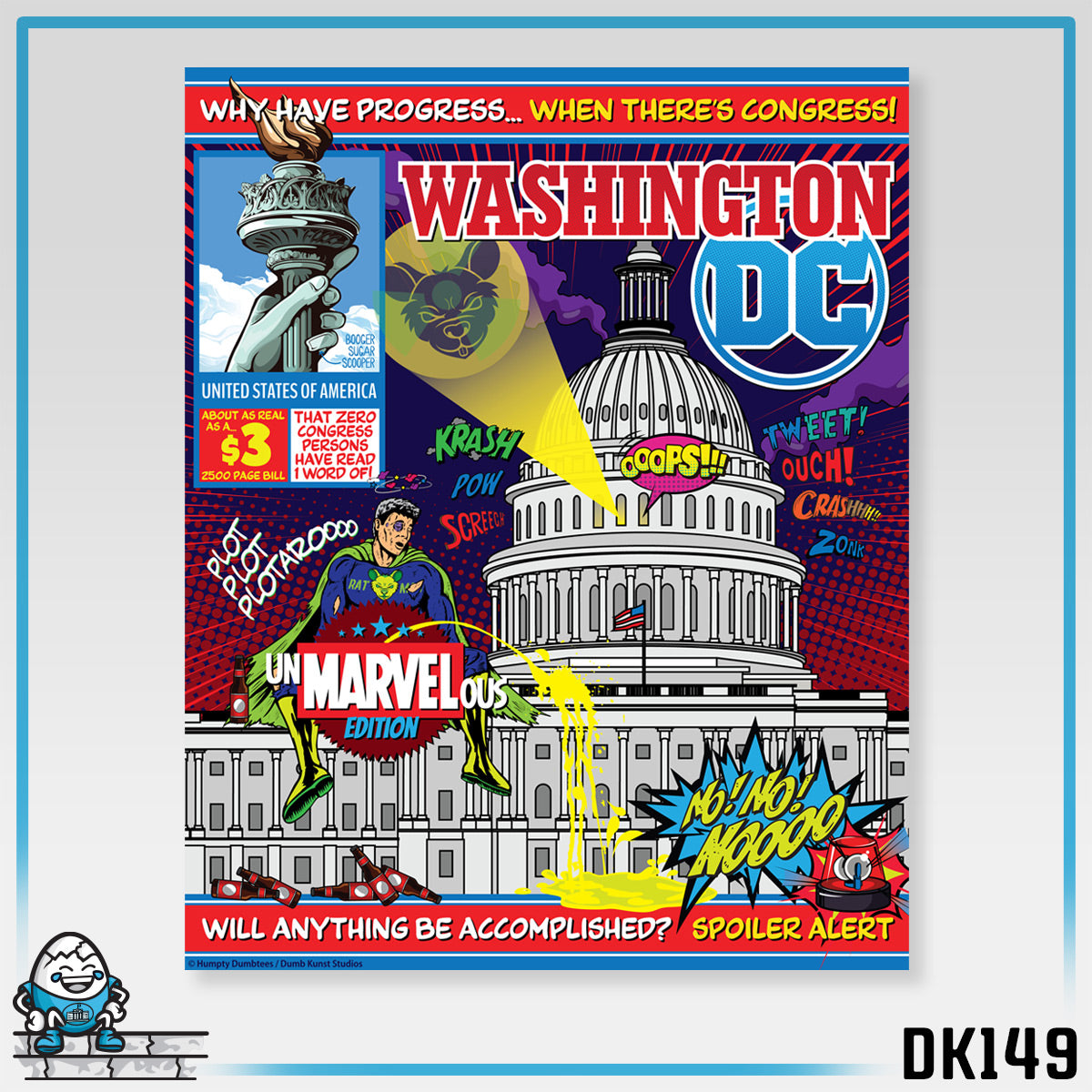 DK149: UnMARVELousington D.C. - Infant Sized Onsie