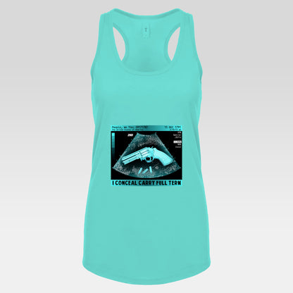 DK73: I Conceal Carry Full Term - Ladies Racerback Tank