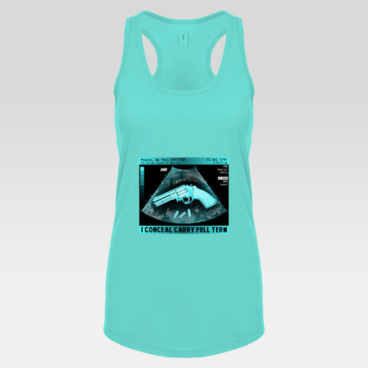 DK73: I Conceal Carry Full Term - Ladies Racerback Tank