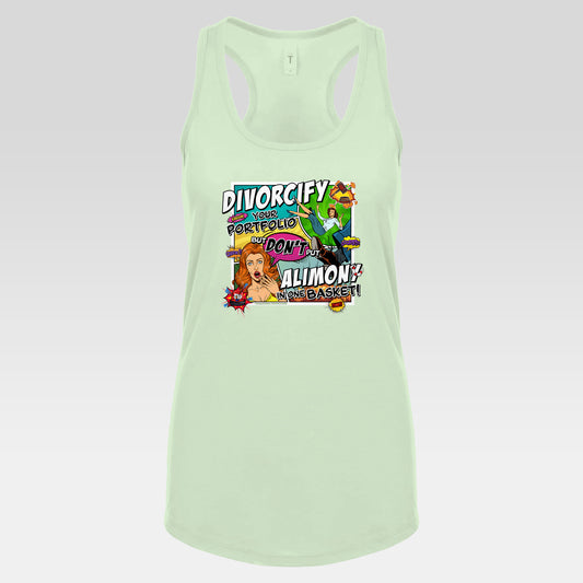 DK75: Divorcify Your Portfolio - Ladies Racerback Tank