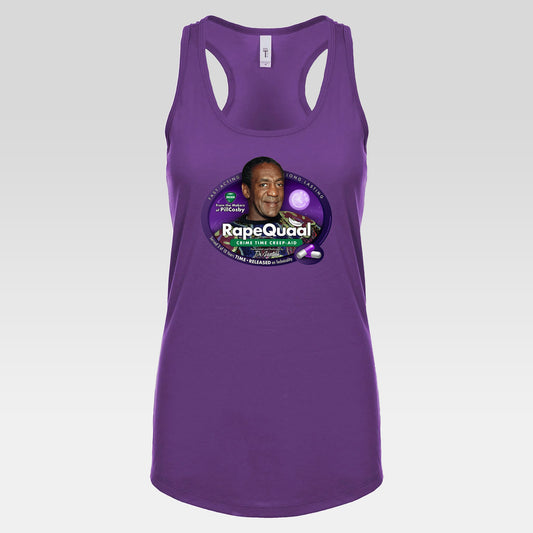 DK102: RapeQuaal by Pill Cosby - Ladies Racerback Tank