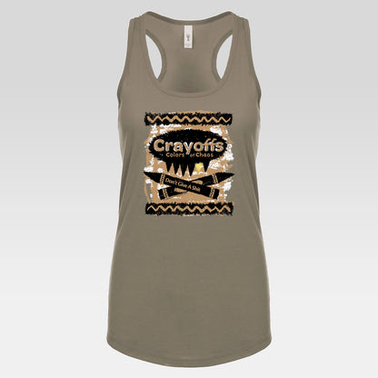 DK110: Crayoffs Colors of Chaos - Ladies Racerback Tank