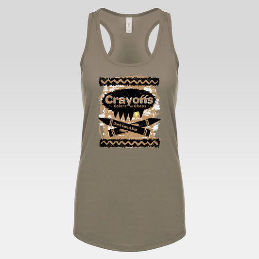 DK110: Crayoffs Colors of Chaos - Ladies Racerback Tank