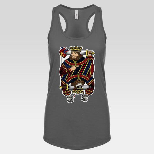DK121: The King Is Dead (Bicycle Edition) - Ladies Racerback Tank