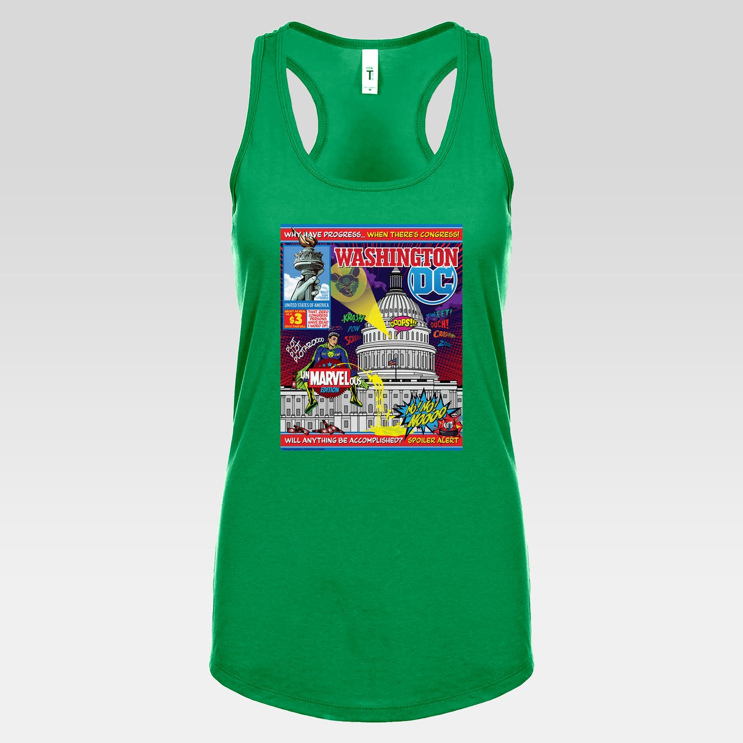 DK149: UnMARVELousington D.C. - Ladies Racerback Tank